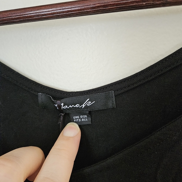 Yana K Dress 3/4 Lisa Long Sleeve Black Neutral Casual Oversized Loose Fit - Picture 8 of 11